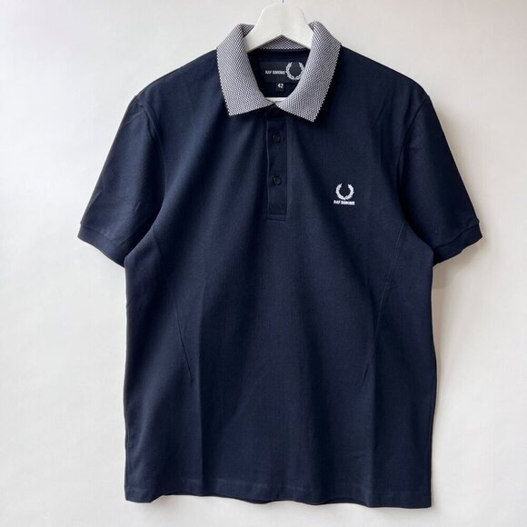 Raf Simons x Fred Terry double layered collar polo, navy, Size 42 - Picture 3 of 12